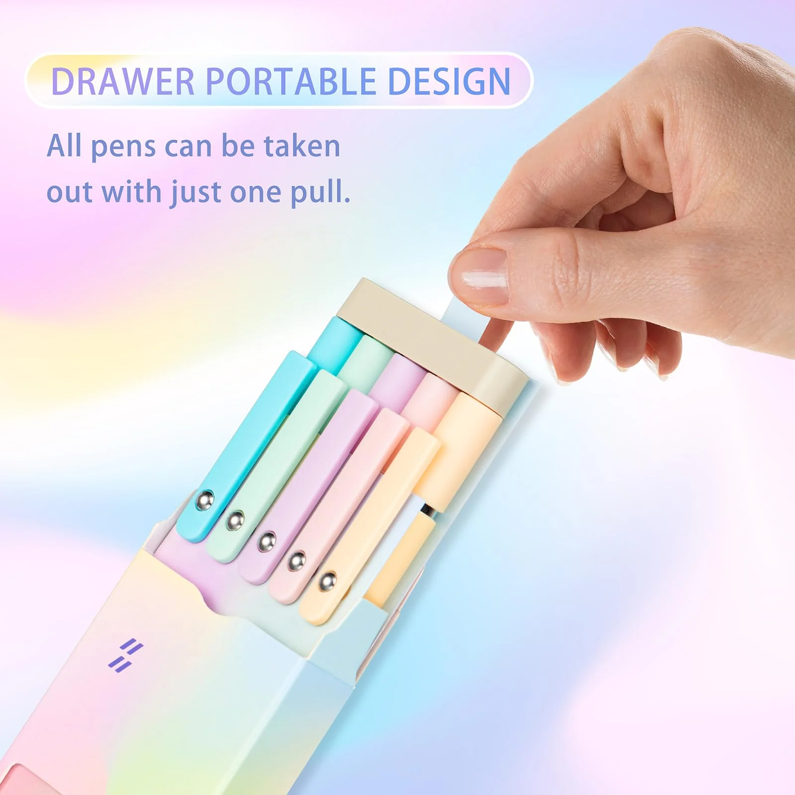 5-Piece Gradient Gel Pen Set – 0.5mm Quick-Dry Carbon Ink - Image 4