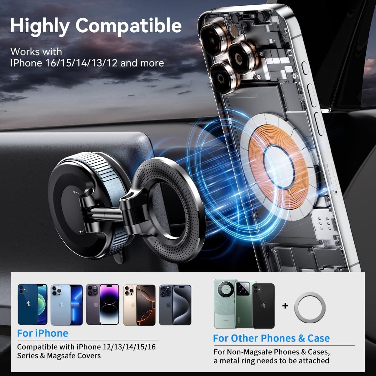 Woyuosn Vacuum Magnetic Phone Holders for Car - Image 3