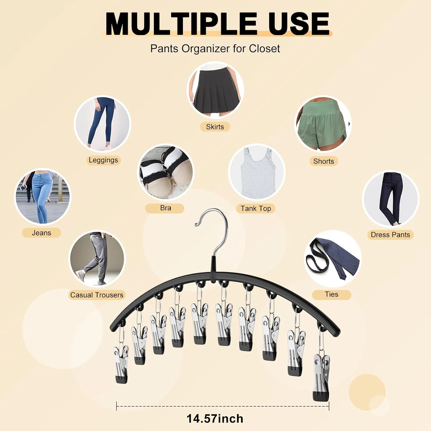 Multi-Clip Vertical Pants Hanger - Image 4