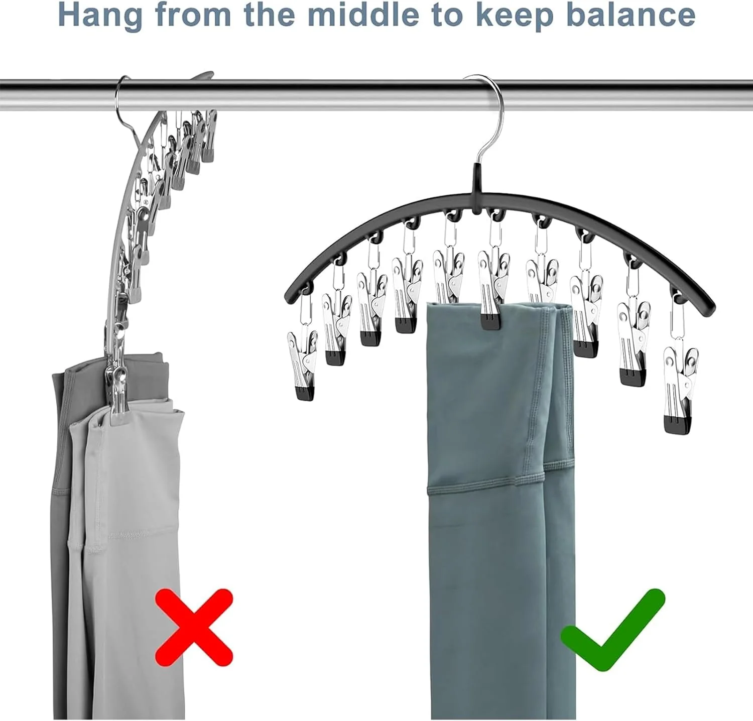 Multi-Clip Vertical Pants Hanger - Image 5
